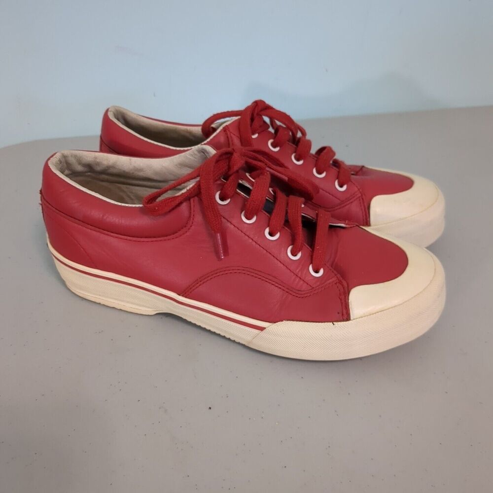 Propet Comfort Shoes Leather Sneakers Lace-up Red Womens Size 7.5